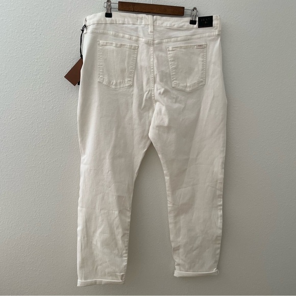 Jen7 by 7 for all mankind women’s white Straight Crop & Roll Jeans Size 18 NWT - Picture 2 of 10